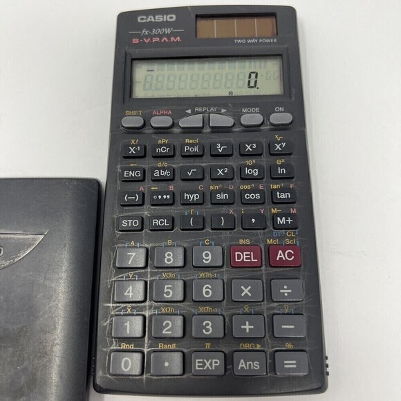 Casio fx-300W S-V.P.A.M. Scientific Calculator Solar Battery Case Tested Works - Picture 1 of 11